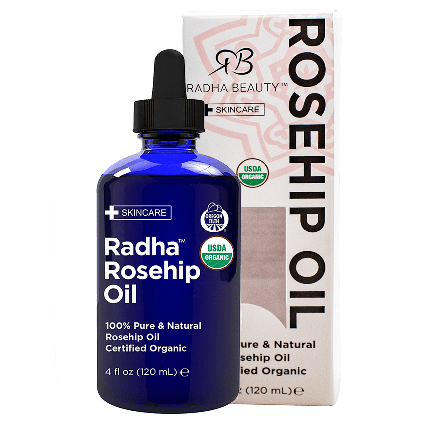 Radha Beauty USDA Certified Organic Rosehip Oil - 100% Pure