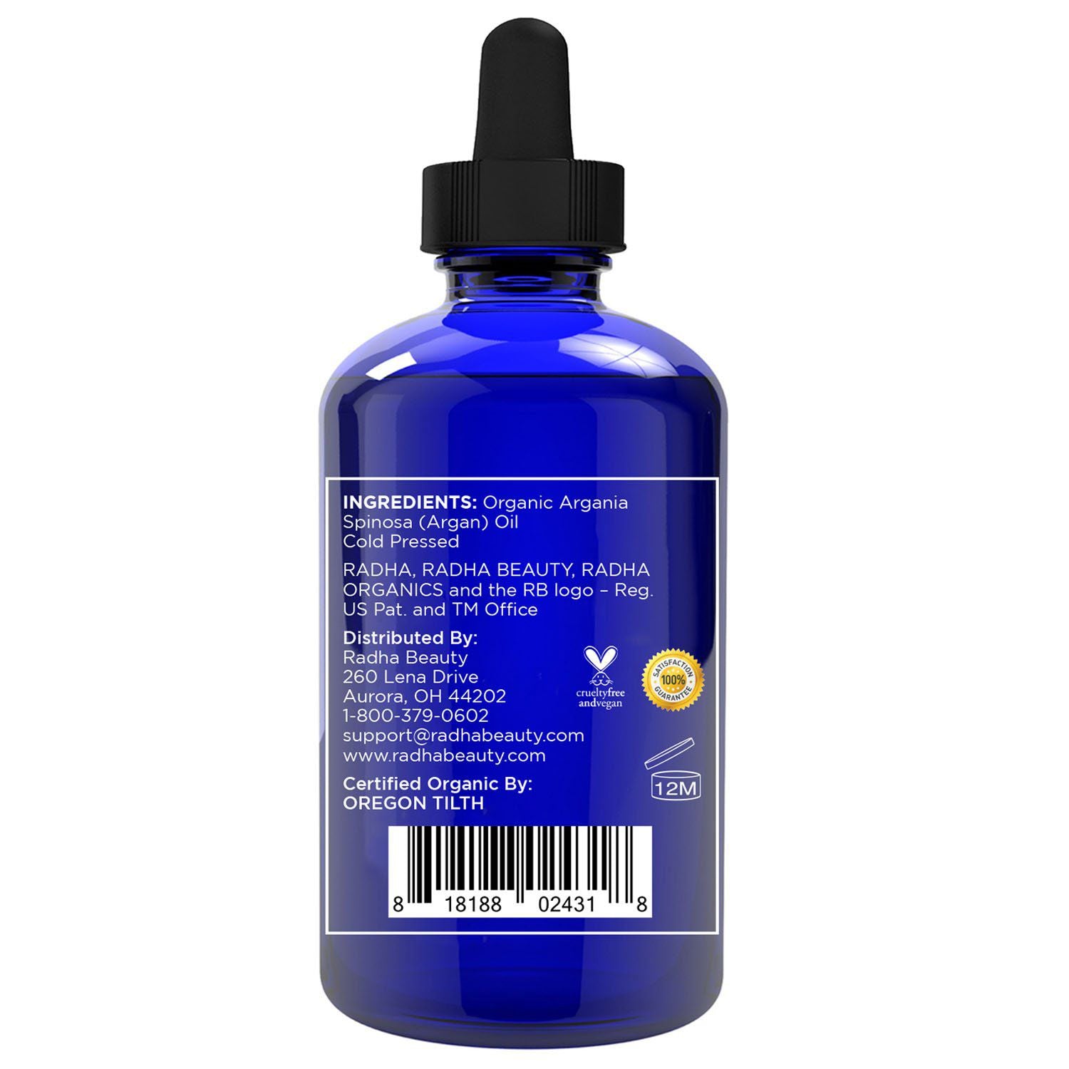 Radha Beauty USDA Organic 100% Pure Argan Oil