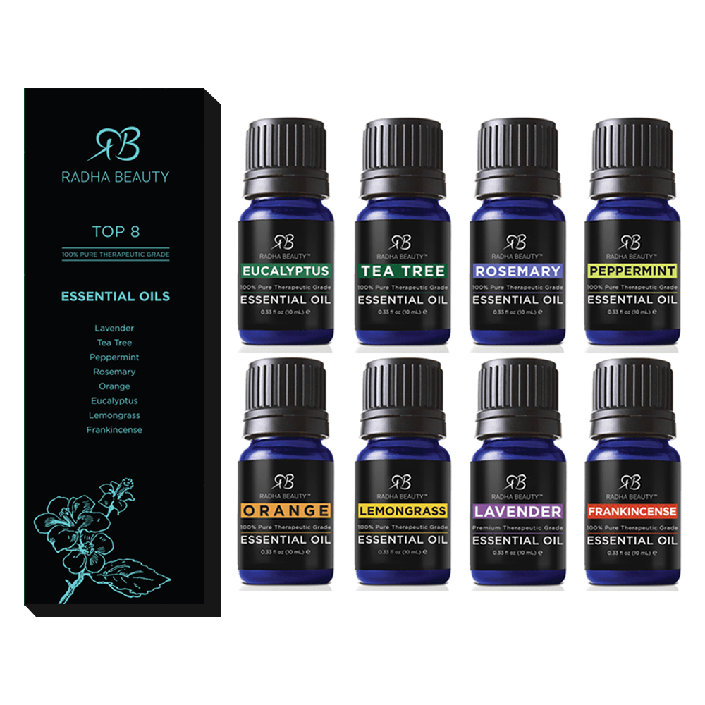 Radha Beauty Aromatherapy Top 8 Essential Oil Set