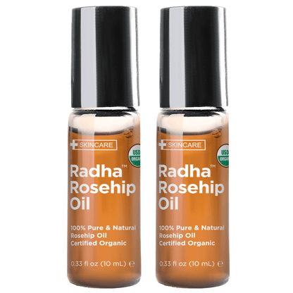 Radha Beauty 10ml Roll-On 2 Pack 100% Pure and Organic Rosehip Oil