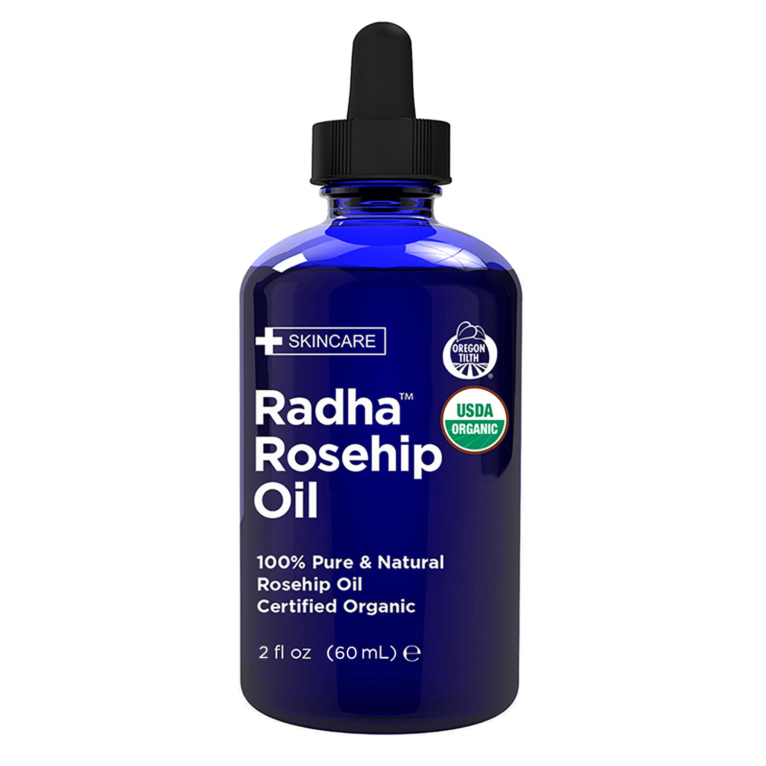 Radha Beauty 2 oz USDA Certified Organic Rosehip Oil - 100% Pure