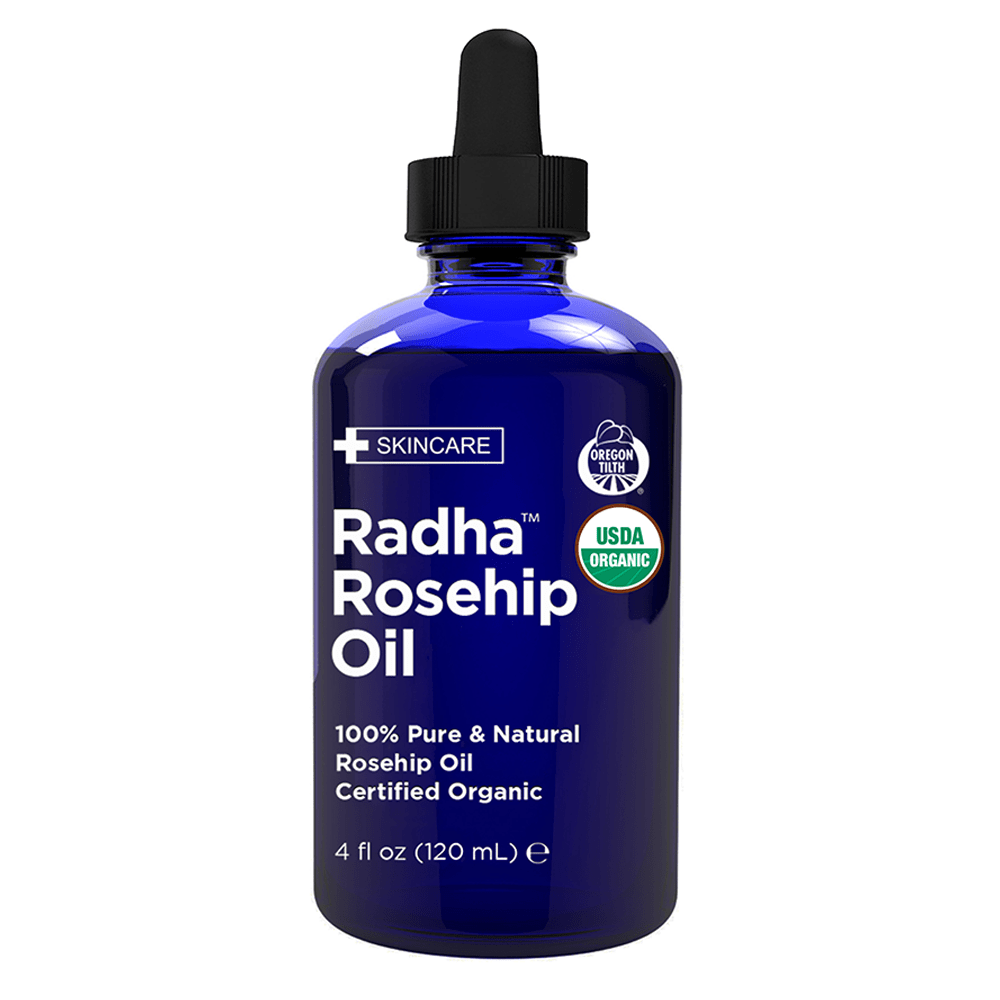 Radha Beauty 4oz USDA Certified Organic Rosehip Oil - 100% Pure