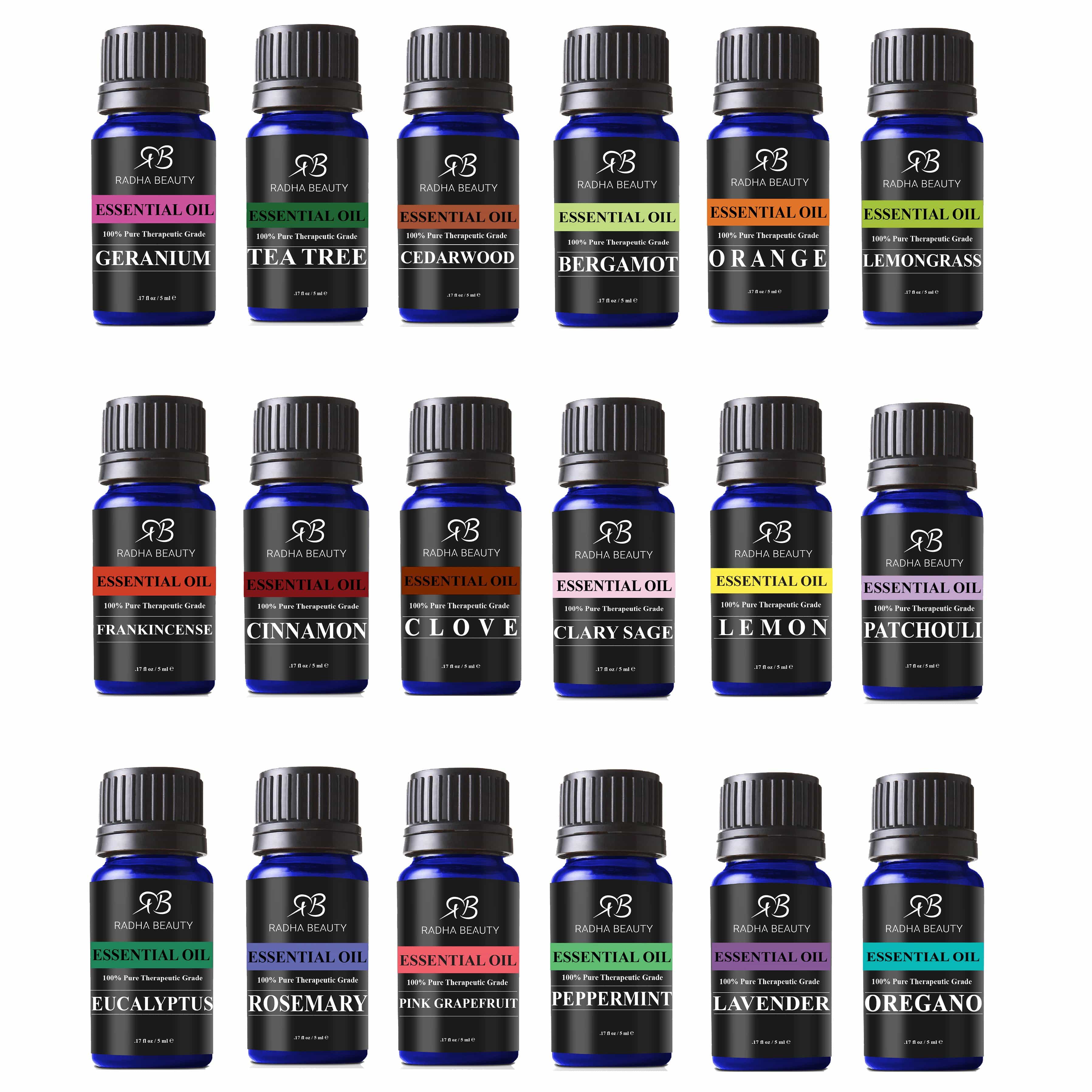 Radha Beauty Aromatherapy Top 18 Essential Oil Set