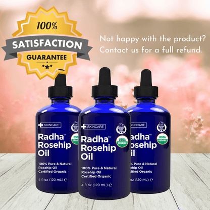 Radha Beauty USDA Certified Organic Rosehip Oil - 100% Pure