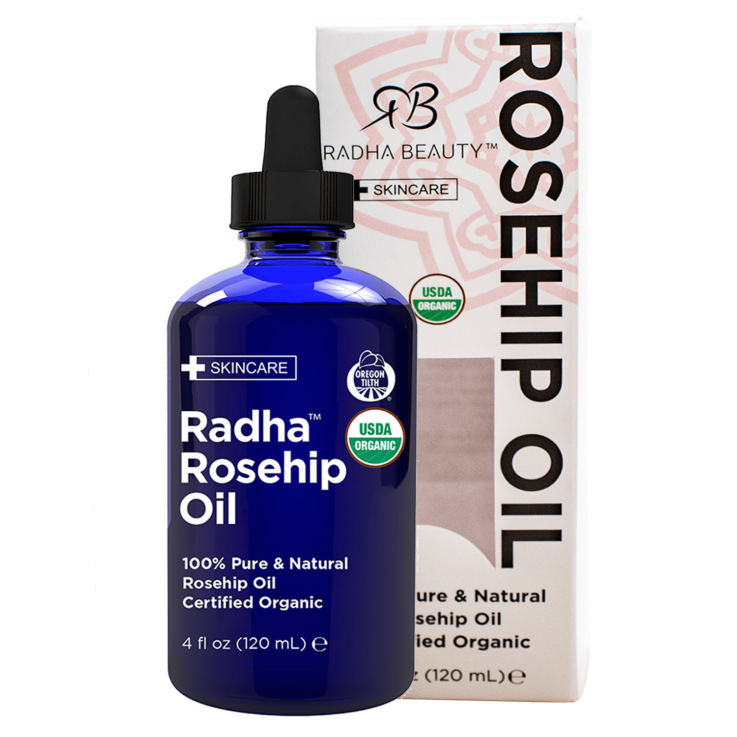Radha Beauty USDA Certified Organic Rosehip Oil - 100% Pure