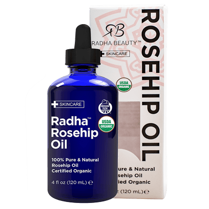 Radha Beauty USDA Certified Organic Rosehip Oil - 100% Pure
