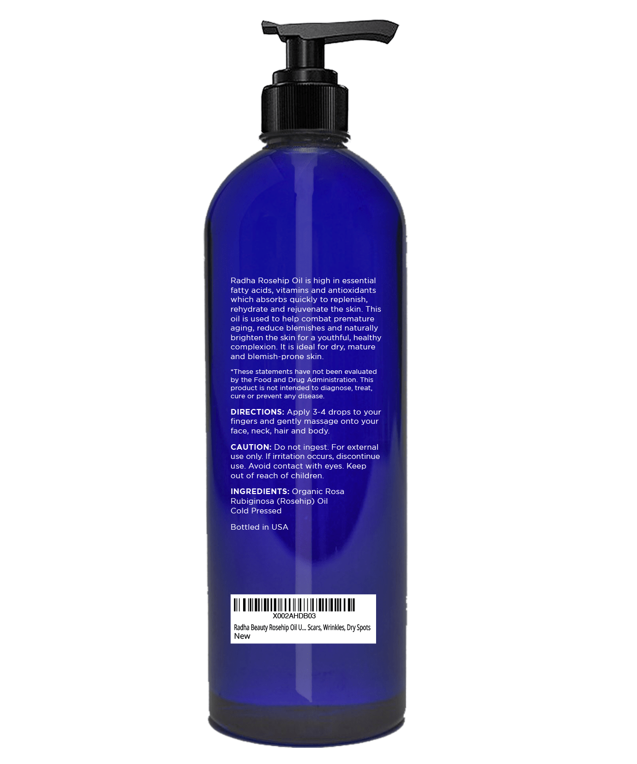 Radha Beauty USDA Certified Organic Rosehip Oil - 100% Pure