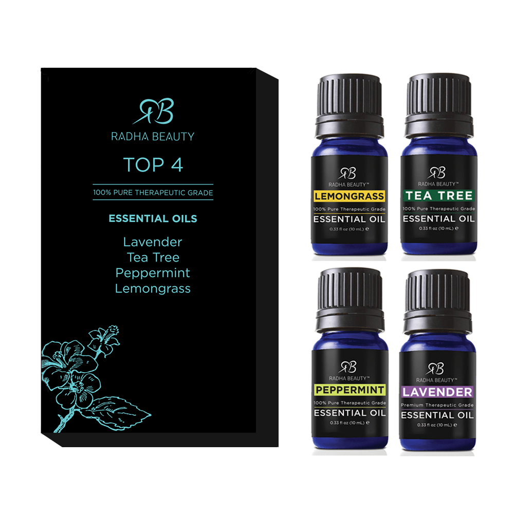Radha Beauty Aromatherapy Top 4 Essential Oil Set